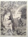 Max Švabinsky - Dryada a jednorožec 1956