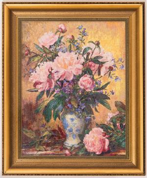 Albert Williams -Vase Of Peonies and Canterbury Bells